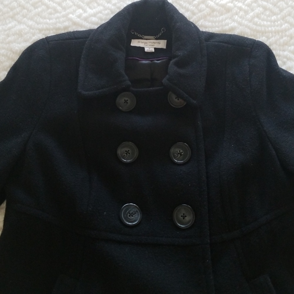 Black maternity peacoat